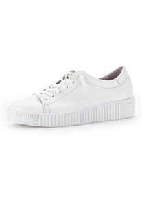 Gabor, Unisex, Slip-On Sneaker , Freizeitschuh, Halbschuh, Schn&uuml;rschuh, elastische Schn&uuml;rsenkel, wei&szlig;, 37, Keilsneaker mit bequemer Best Fitting 
