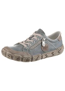 Rieker, Unisex, Sneaker mit Zierreissverschluss, Freizeitschuh, Halbschuh, Schn&uuml;rschuh, graublau, taupe, 36, Sneaker mit Zierreissverschluss