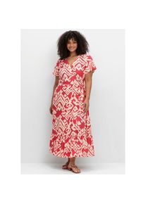 sheego by Joe Browns, Unisex, sheego by Joe Browns Maxikleid &raquo;Maxikleid&laquo; Eingrifftaschen, hummer, gemustert, 44, Normalgr&ouml;ssen