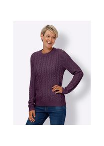 Classic Basics, Unisex, Rundhalspullover &raquo;Langarm-Pullover&laquo;, traube, 48, gerippte Abschl&uuml;sse