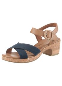 Marco Tozzi, Unisex, Marco Tozzi Sandalette , Blockabsatz, Plateau, Sommerschuh, Sandale mit Feel Me-Ausstattung, navy, 38, Klassische Sandale mit 
