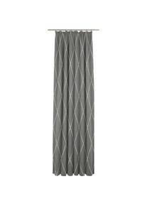 Adam, Vorhang &raquo;Casket Valdelana Light&laquo; Kr&auml;uselband 1 Stk. tlg. aus 100% Bio-Baumwolle, dunkelgrau, Jacquard, Baumwolle (Bio-Baumwolle)