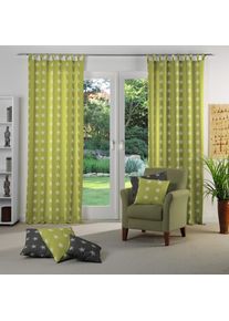 WIRTH, Vorhang &raquo;FELINO&laquo; Schlaufen 1 Stk. tlg., gr&uuml;n, Jacquard, Baumwolle, Polyester