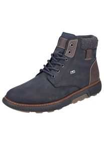 Rieker, Unisex, Winterboots , High Top Sneaker, Schn&uuml;rstiefelette mit TEX-Membran, schmale Form, dunkelblau, braun, 44, Kn&ouml;chelhoher Sneaker mit 