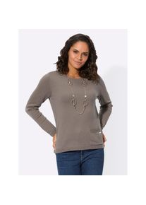 Casual Looks, Unisex, Rundhalspullover &raquo;Pullover&laquo;, taupe, 44, mit 50% Wolle