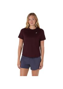asics, Unisex, Laufshirt &raquo;asics CORE TOP&laquo; f&uuml;r Sportmode, Fr&uuml;hlings- und Herbstmode, mit reflektierenden Details, schwarz currant, XL, Laufshirt f&uuml;r 