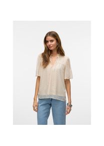 V&eacute;ro Moda Vero Moda, Unisex, Spitzenbluse &raquo;VMLEAH SS LACE TOP WVN GA NOOS&laquo;, pumice stone, XS, Blusenshirt von Vero Moda