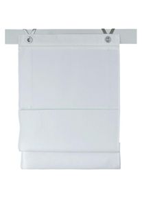 Kutti, Raffrollo &raquo;Kessy Bessy&laquo; mit Hakenaufh&auml;ngung ohne Bohren freih&auml;ngend halbtransparent, Baumwolle, Polyester, Hakenaufh&auml;ngung, wei&szlig;, Obermaterial: