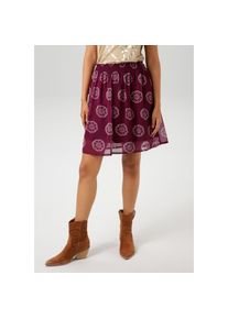 Aniston Casual, Unisex, Aniston CASUAL Minirock mit extravaganten Bl&uuml;tendruck, bordeaux, sand, 42, Rock aus zartem Chiffon