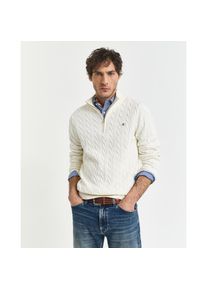 Gant, Herren, Strickpullover &raquo;COTTON CABLE HALF ZIP&laquo; Mit Rundhalsausschnitt, cream, L, Strickpullover von Gant