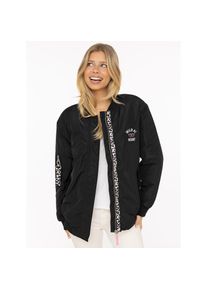 Zwillingsherz, Unisex, Bomberjacke &raquo;"Wild Heart"&laquo; 1 Stk. tlg. ohne Kapuze Stickerei, Reissverschluss,Taschen mit Druckkn&ouml;pfen, schwarz, S, Kleine 