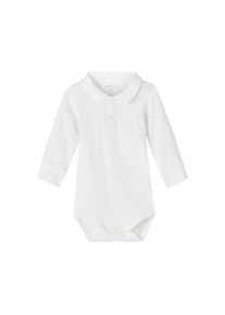 name it, Unisex, Langarmbody &raquo;NBMHOLGER LS POLO BODY NOOS&laquo;, hellwei&szlig;, 56, N-Gr, Body von name it f&uuml;r Unisex