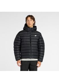 New Balance, Herren, Steppjacke &raquo;Hooded Puffer Jacket BLACK&laquo; mit Kapuze Warm gef&uuml;tterte &Uuml;bergangsjacke und Winterjacke, schwarz, XL, Elastische 