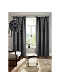 Bruno Banani, Verdunkelungsvorhang &raquo;Alessio&laquo; Kr&auml;uselband 1 Stk. tlg. Elegantes Muster, Jacquard, verdunkelnder Vorhang, blickdicht,modern, anthrazit, 