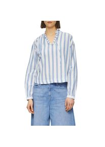 s.Oliver, Unisex, s.Oliver Langarmbluse mit R&uuml;schen und Glitzergarn, blau, 40, Bluse von s.Oliver