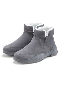 Vivance, Unisex, Stiefelette aus Veloursleder und mit Warmfutter, Winterstiefel, Stiefel, Boots, grau, 43, Lederstiefelette: Besonders w&auml;rmende 