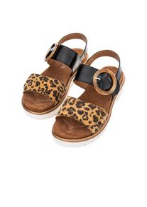 Ara, Unisex, Riemchensandale &raquo;BILBAO&laquo; Keilsandale, Plateausandale mit Klettverschl&uuml;ssen, G-Weite, schwarz, leo, 41, Sandalette mit gepolsterter und 