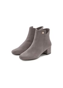 Lascana, Unisex, Lascana Stiefelette mit bequemen Blockabsatz, Ankle Boots, Stiefel VEGAN, hellgrau, 35, Bequemer Blockabsatz