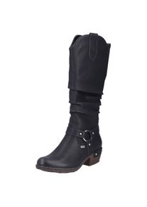 Rieker, Unisex, Westernstiefel , Blockabsatz, Cowboystiefel mit wasserabweisender RiekerTEX-Membran, schwarz, 39, Normalschaft, Stiefel im modischen 