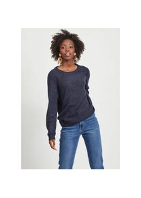 Vila, Unisex, Rundhalspullover &raquo;VIRIL-O-PULLI&laquo; Feinstrick mit feinen Strickdetails, total eclypse, M, Klassischer Rundhalspullover von Vila