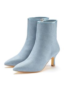 Lascana, Unisex, Lascana Stiefelette High-Heel Ankle Stiefel in Denim-Optik VEGAN, denimblau, 38, Summer Boots mit komfortabler Absatzh&ouml;he von ca. 7 