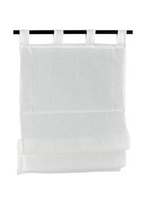 Kutti, Raffrollo &raquo;Metis Leinen&laquo; mit Schlaufen freih&auml;ngend einfarbig, blickdicht, Schlaufenrollo, 100% reines Leinen, wei&szlig;, Obermaterial: 100% Leinen