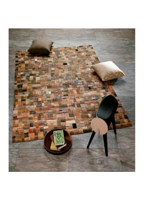 OCI Die Teppichmarke, OCI DIE TEPPICHMARKE Lederteppich &raquo;Labelstar&laquo; rechteckig 3 mm H&ouml;he echtes Leder, UNIKAT, handgen&auml;ht, Patchwork Design aus 