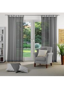 WIRTH, Vorhang &raquo;Sunday&laquo; Schlaufen 1 Stk. tlg. nach Mass, dunkelgrau, Jacquard, Baumwolle, Polyester