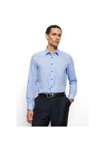 OLYMP, Herren, OLYMP Langarmhemd &raquo;Level Five&laquo; Businesshemd, body fit, New York Kentkragen, bleu, 46, N-Gr, Gemustertes Hemd von OLYMP