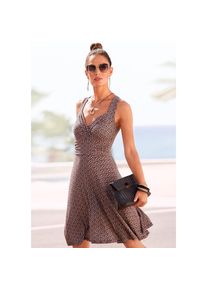 Vivance, Unisex, Jerseykleid mit Alloverdruck in Wickeloptik, Sommerkleid, Strandkleid, casual-chic, bedruckt, 36, N-Gr, V-Ausschnitt in Wickeloptik