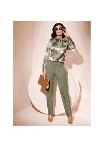 CR&Eacute;ATION L Creation L, Unisex, creation L Satinbluse, khaki, lindgr&uuml;n, bedruckt, 40, eleganter Matt-Satin