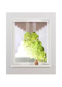 my home, my home Kuvertstore &raquo;Sinan&laquo; Stangendurchzug 1 Stk. tlg. Kr&auml;uselbandaufh&auml;ngung, wei&szlig;, taupe, Polyester