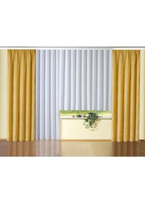 WIRTH, Vorhang &raquo;Warnow&laquo; Kr&auml;uselband 1 Stk. tlg. 270 g/m2, gelb, Chenille, Polyacryl