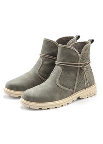 Vivance, Unisex, Stiefelette &raquo;Boots, Stiefel&laquo; mit raffinierten Bindeb&auml;ndern VEGAN, grau, 38, Stiefelette mit raffinierten Bindeb&auml;ndern und modischem 