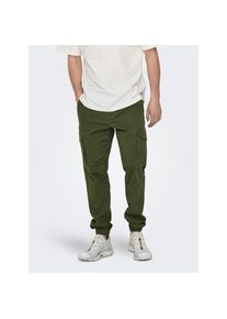 Only & Sons Only & Sons, Herren, ONLY & SONS Cargohose &raquo;ONSCARTER LIFE CARGO CUFF 0013 PANT NOOS&laquo;, olive night, 33, L&auml;nge 32, L&auml;ssige und unkomplizierte Cargo f&uuml;r