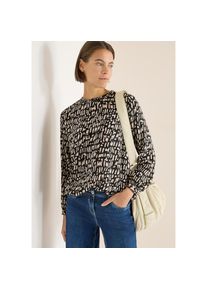 Cecil, Unisex, Langarmbluse mit Smock-Ausschnitt und grafischem Muster, raw khaki, M (40), Bluse f&uuml;r Unisex von Cecil