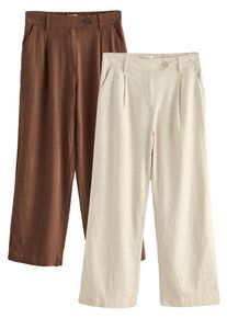 next Bundfaltenhose Damen Gr&ouml;&szlig;e 36 ecru / braun