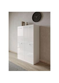 Inosign, Inosign Highboard &raquo;Slim&laquo; Breite 91 cm, weiss Hochglanz Lack, wei&szlig; hochglanz lack, B/H/T: 91 cm x 148 cm x 42 cm