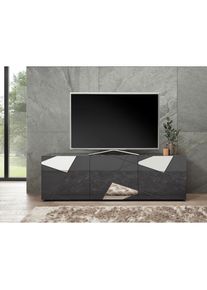 Inosign, Inosign Lowboard &raquo;Vittoria&laquo; Breite 181 cm, Front mit Siebdruck und Spiegel, anthrazit hochglanz lack, B/H/T: 181 cm x 57 cm x 42 cm