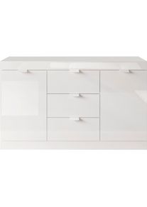 Inosign, Inosign Sideboard &raquo;Slim&laquo; Breite 136 cm, weiss Hochglanz Lack, wei&szlig; hochglanz lack, B/H/T: 136 cm x 82 cm x 42 cm