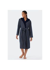 Schiesser, Unisex, Bademantel &raquo;Feather Terry&laquo; Bindeg&uuml;rtel, Kapuze, Seitentaschen, Regular Fit, Frottee, weich, navy, M, Leichter Bademantel