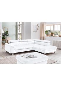 COTTA, COTTA Polstergarnitur &raquo;Komaris L-Form, B: 249 bzw. 100 cm (Set: Ecksofa & Hocker)&laquo; Set, mit Kopfteilverstellung, optional Bettfunktion, 