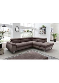 COTTA, COTTA Polstergarnitur &raquo;Komaris L-Form, B: 249 bzw. 100 cm (Set: Ecksofa & Hocker)&laquo; Set, mit Kopfteilverstellung, optional Bettfunktion, 