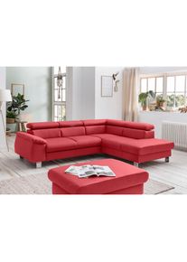 COTTA, COTTA Polstergarnitur &raquo;Komaris L-Form, B: 249 bzw. 100 cm (Set: Ecksofa & Hocker)&laquo; Set, mit Kopfteilverstellung, optional Bettfunktion, 
