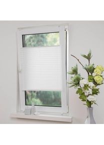 Liedeco, Plissee &raquo;Klemmfix-Plissee verspannt&laquo; Lichtschutz ohne Bohren verspannt, wei&szlig;, Obermaterial: 100% Polyester