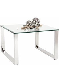 PAROLI, Beistelltisch Gestell Edelstahl poliert, klarglas, edelstahl, B/H/T: 65 cm x 43 cm x 65 cm