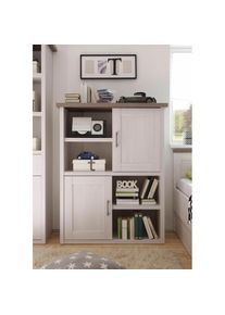 Begabino, Hochkommode &raquo;Luca Kommode Schrank Bestseller Schlafzimmer&laquo; Regalschrank Kleiderschrank W&auml;scheschrank Landhaus, pinienfarben wei&szlig;, 