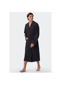 Schiesser, Unisex, Unisexbademantel &raquo;Feather Terry&laquo; Bindeg&uuml;rtel, Seitentaschen, 203, grau, S, Unisex-Bademantel von Schiesser