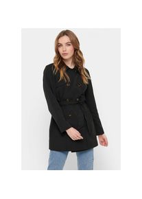 Only, Unisex, Only Trenchcoat &raquo;ONLVALERIE TRENCHCOAT OTW NOOS&laquo;, schwarz, S, Klassischer Kurzmantel mit Bindeg&uuml;rtel von Only