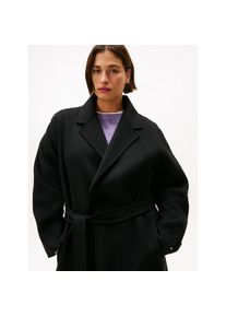 Tommy Hilfiger Curve, Unisex, Kurzmantel &raquo;CRV DF WOOL REG BELTED MIDI COAT&laquo; in grossen Gr&ouml;ssen, aus reiner Wolle, schwarz, 48, Klassischer Kurzmantel 